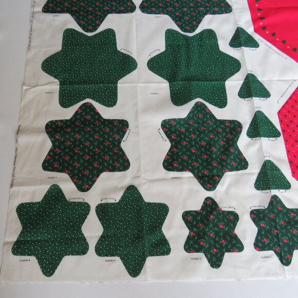 Mini Christmas Tree & Tree Skirt Keepsake Craft Vintage Fabric Panel Uncut 3D - Picture 8 of 12
